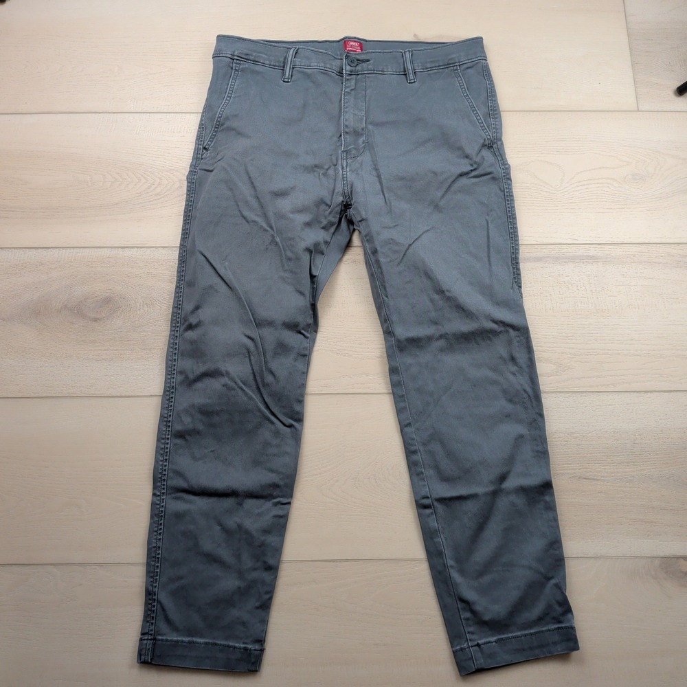 Levis XX Chino Standard Taper Gray Stretch Pants Mens 34x29 (Fits 34x28)